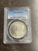 1878-S U.S.A. Silver Morgan Dollar PCGS MS 63