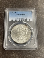 1882-S U.S.A. Silver Morgan Dollar PCGS MS 61