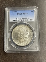 1880-S U.S.A. Silver Morgan Dollar PCGS MS 63