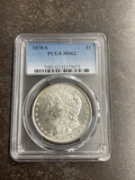 1878-S U.S.A. Silver Morgan dollar PCGS MS 62