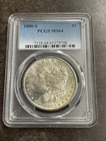 1880-S Silver Morgan Dollar PCGS MS 64