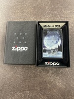 Zippo Lighter with Wolf Pack and Moon Design - Collectible Item Unused