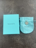  Tiffany & Co. 925 Silver MEDIUM Blue Outline/Rim RTT Charm (Box, Pouch, Ribbon