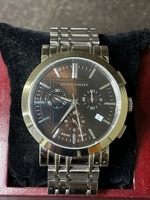 Burberry BU1391 Stainless Steel Dark Brown Dial Chronograph Watch - Not Running