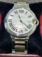 Cartier Ballon Bleu 3001 W69009Z3 18K Two Tone  Auto Men's 42mm 7.8 inch wrist