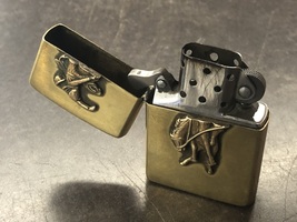 Vintage 1994 Brass Marlboro Country Store Bucking Bronco Zippo Lighter 