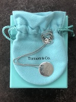Tiffany & Co. Notes Round Disc Charm Bead Necklace 16" 925 Sterling Silver 6.5g