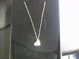 Yellow Gold Curb Necklace 0.69g/10kt with gold heart pendant