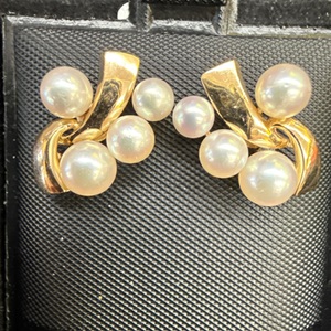 Gold Earrings 3.18g/14kt Pearl and Diamond Birks Earrings