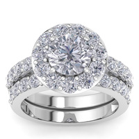  NEW 14KT WG DIAMOND WEDDING SET 1.2ct on band .98cts 