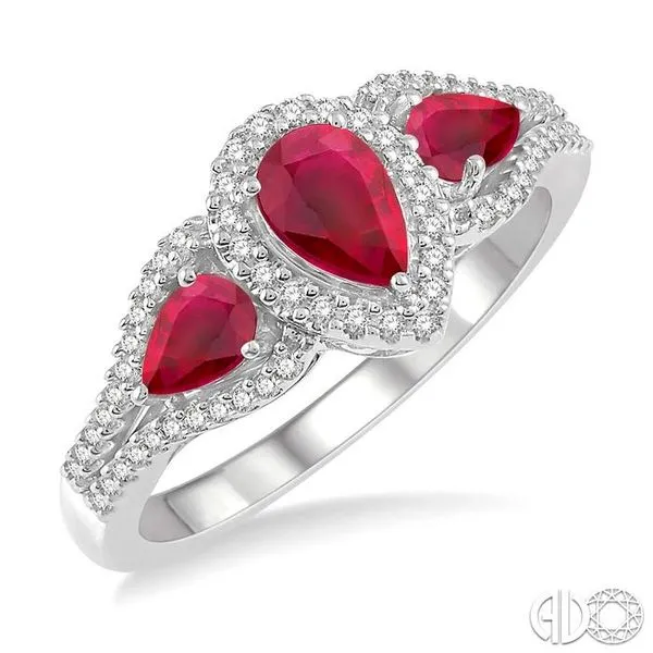  NEW 14k Red Diamond with Ruby’s WG Ring
