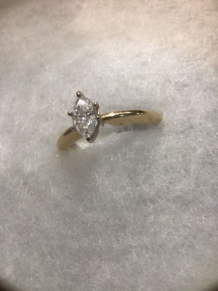  14kt Marquise Solitaire