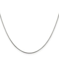  Sterling Silver Rhodium-plated .8mm Box Chain 16"