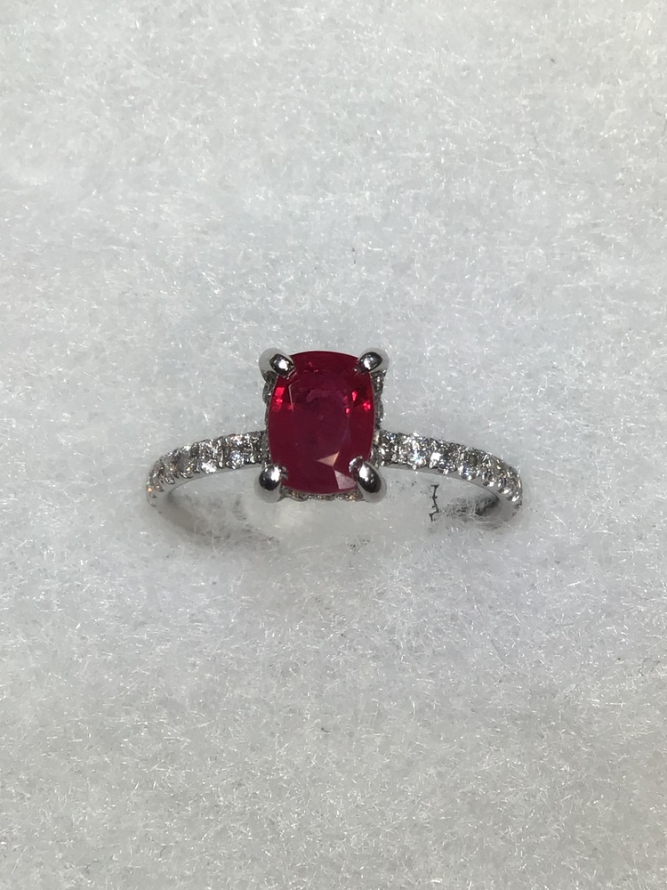  NEW 14k Ruby and Diamond Ring