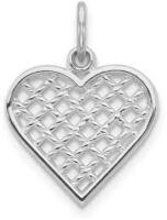  New 10K White Gold Heart Pendant