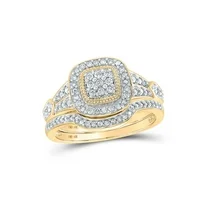 New 10K Yellow Gold Multi Diamond Wedding Set