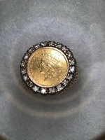 Gold 1856 1 Dollar Gold Ring 14kt Men 
