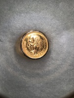  14kt Peso Coin Mens Ring