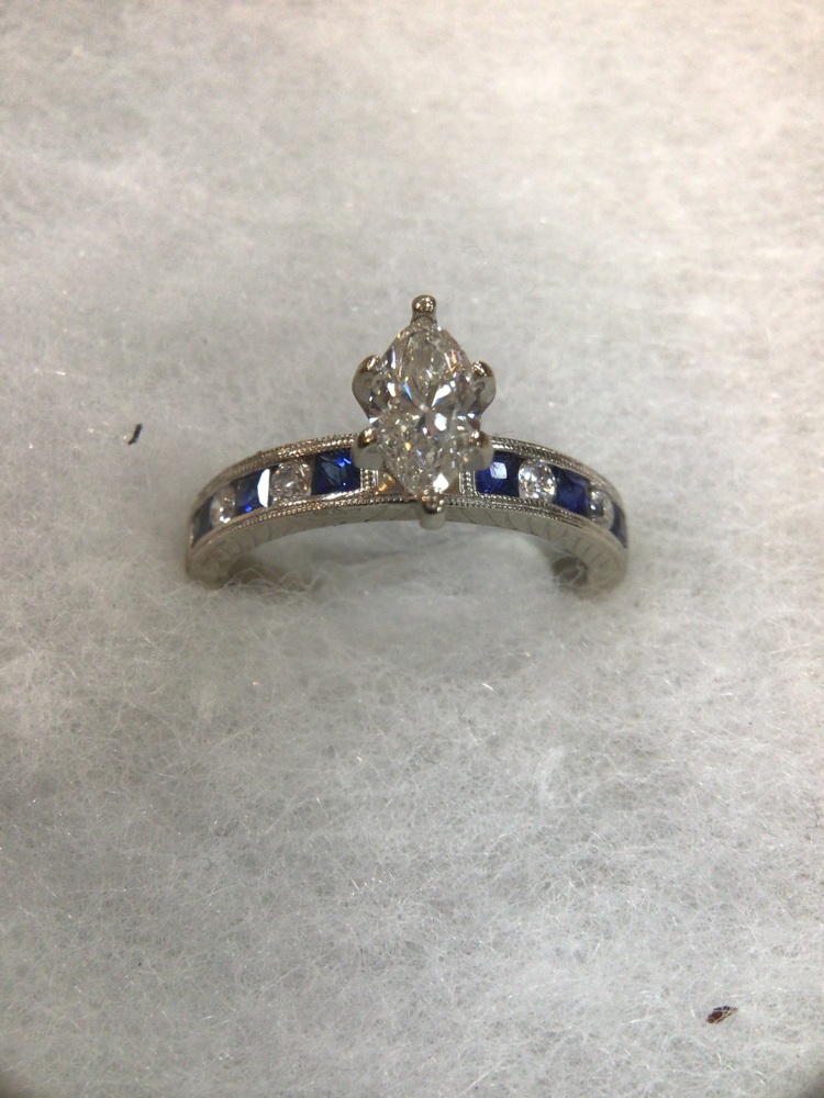 14kt Marquise and Sapphire Ring