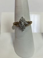  .25ct Diamond Waterfall Ring 10k Gold