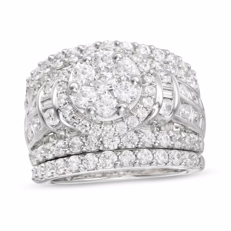  10K White Gold 2 Carat Diamond Wedding Set 