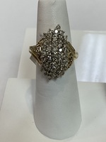  1ct Diamond Waterfall Ring 10k Gold