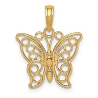  Cut-out Butterfly Large Pendant 14K
