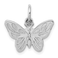  White Gold Butterfly Charm 14K