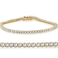  New 14K Yellow Gold Lab Grown Diamond Tennis Bracelet 