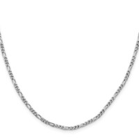  Silver Sterling Silver Rhodium-plated 2.5mm Figaro Chain 18"