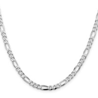  Sterling Silver Rhodium-plated 4.5mm Figaro Chain 22"