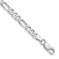 Sterling Silver Rhodium-plated 5.25mm Figaro Chain 22"