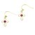 10K Yellow Gold Ruby Dange Earrings 