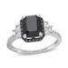  Monique Lhuillier Bliss 2.40 CT. T.W. Emerald-Cut Black and White Diamond Halo