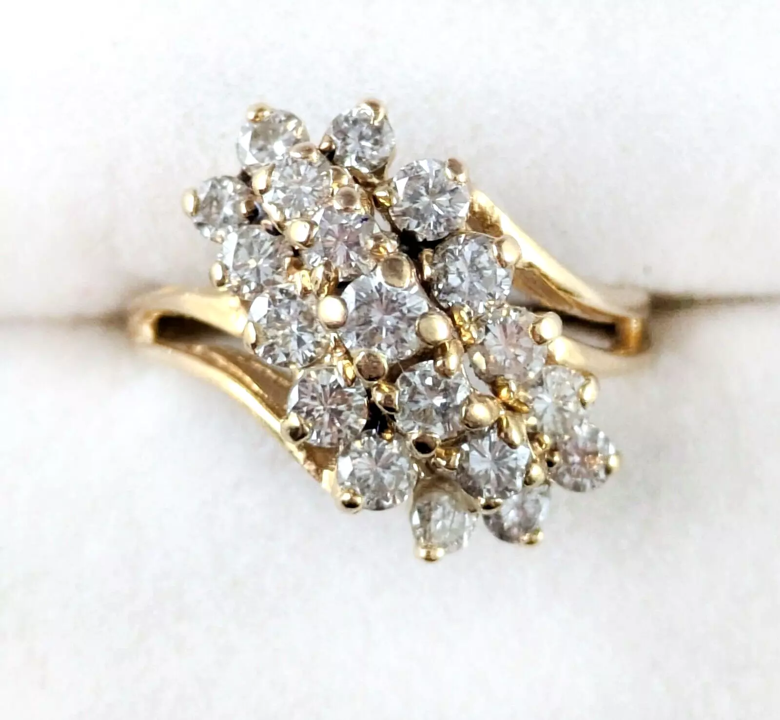  1ct Diamond Waterfall Ring 14k Gold