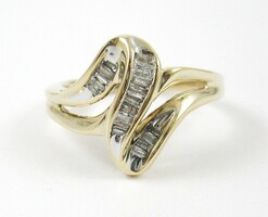10K Yellow Gold Diamond Baguette Ring