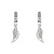 14K White Gold Angel Wing Dangle Earrings 