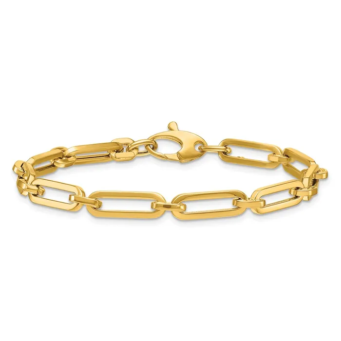 New 10K Yellow Gold Paperclip Bracelet