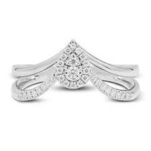  10K White Gold Diamond Ring 