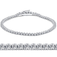New 14K White Gold Lab Diamond Tennis Bracelet 