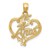  14K Yellow Gold 15 Anos Heart Pendant 