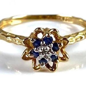 14K Yellow Gold Tulip and Diamond Ring