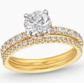  New 14K YG Diamond Wedding Set