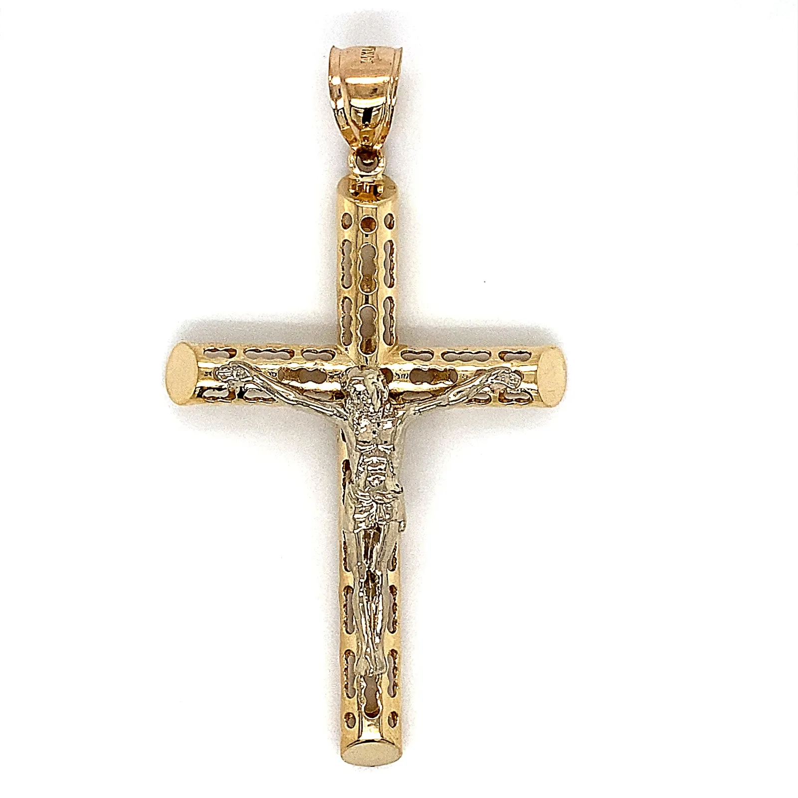  New 10K Yellow Gold Crucifix Cross Pendant 