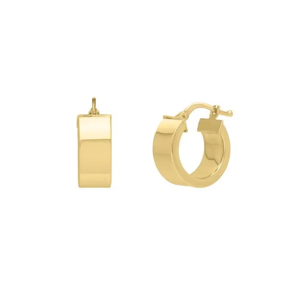 14K Yellow Gold Square Tube Hoop Earrings