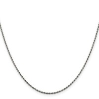 Sterling Silver Diamond Cut Rope Chain 24 Inch