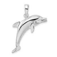 Sterling Silver Rhodium Plated Dolphin Pendant