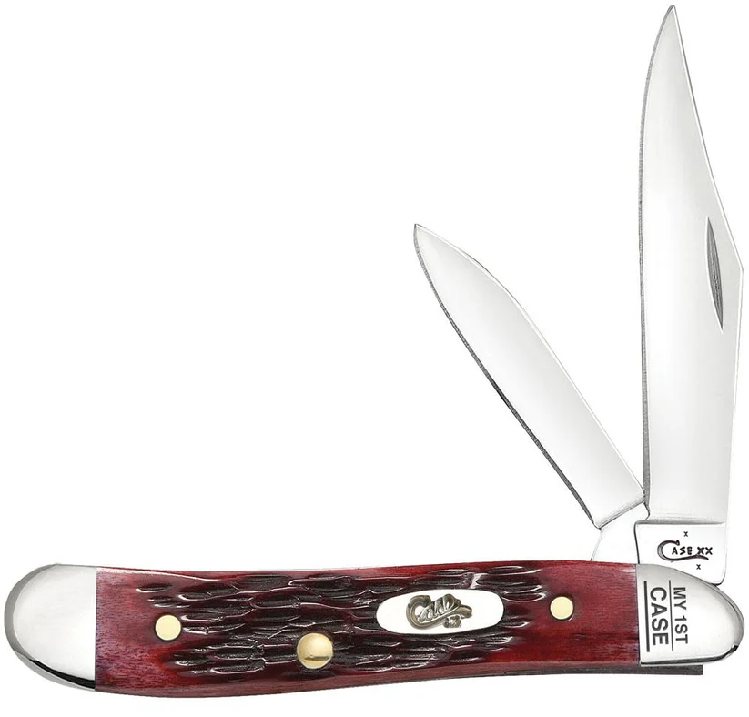   My First Case Peach Seed Jig Old Red Bone Peanut Knife 