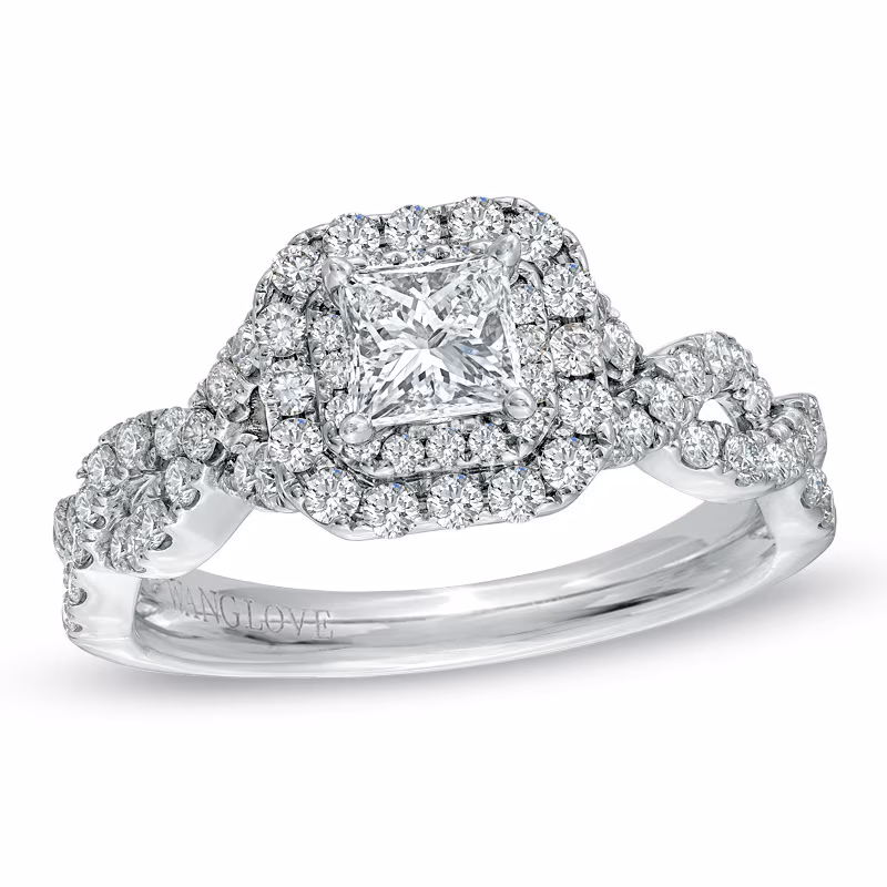 Vera Wang Love Collection 1 CT Princess-Cut Diamond Double Frame Twist Ring