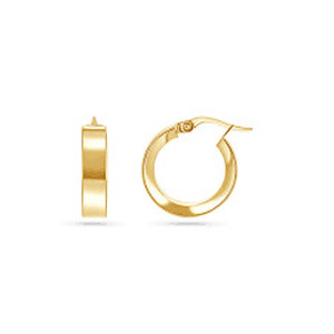  10K Yellow Gold Square Tube Hoop Earrings 1gm